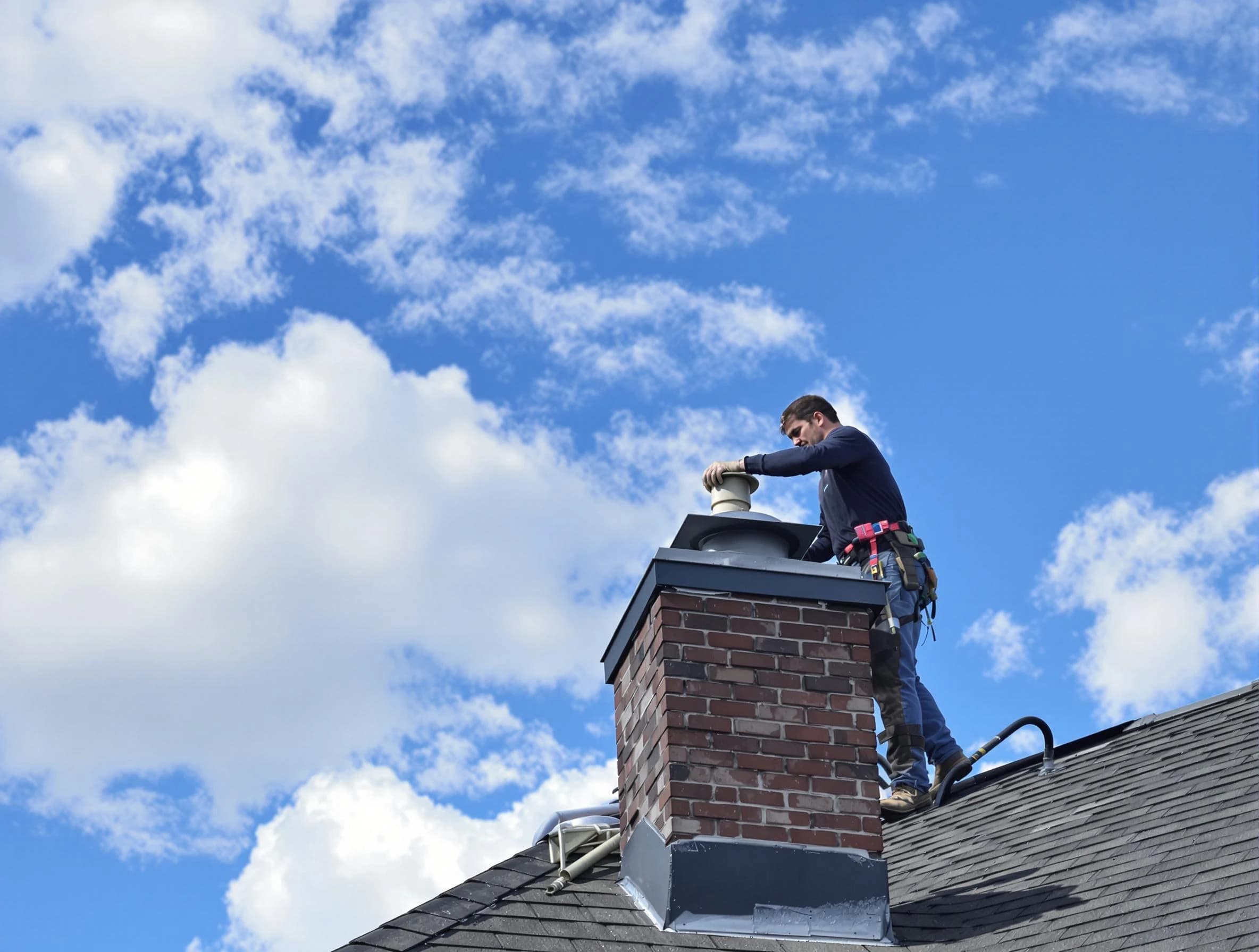 Sun City West Chimney Sweep installing a sturdy chimney cap in Sun City West, AZ
