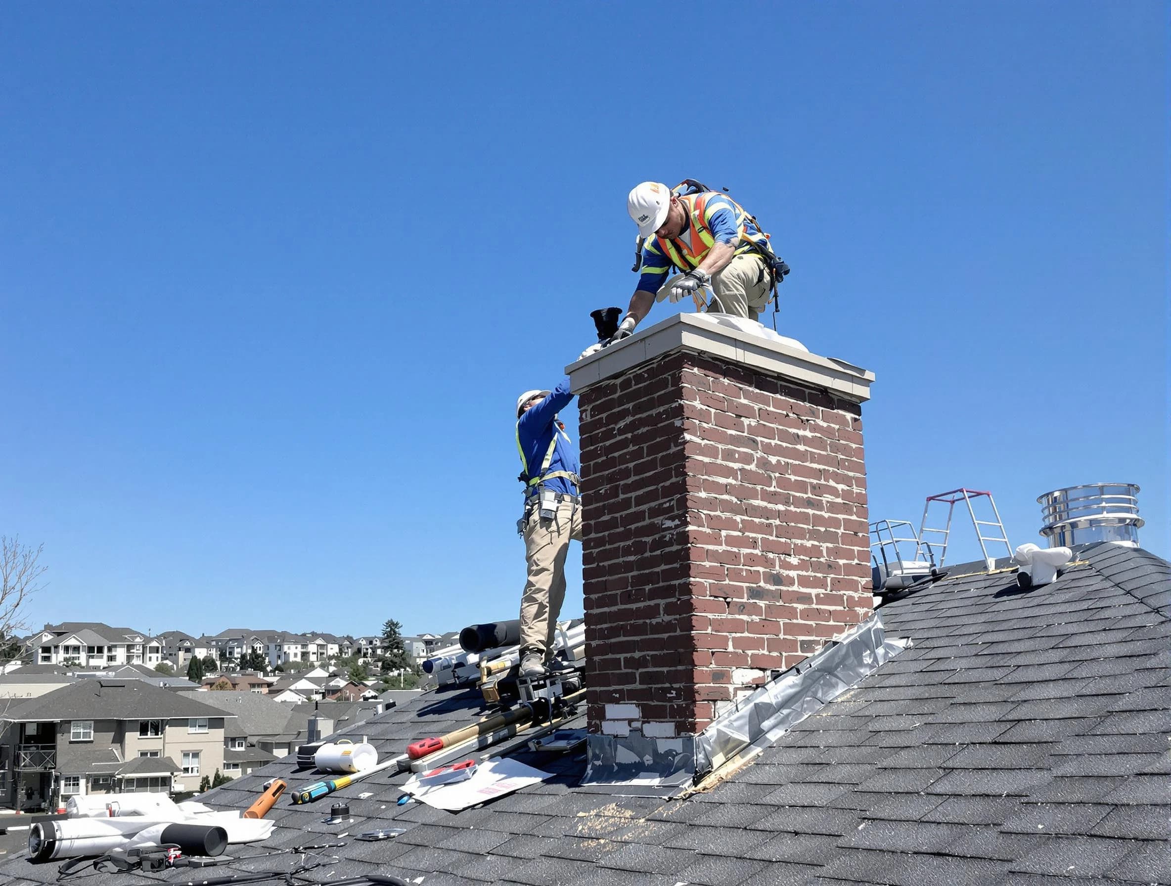 Sun City West Chimney Sweep repairing a chimney crown in Sun City West, AZ