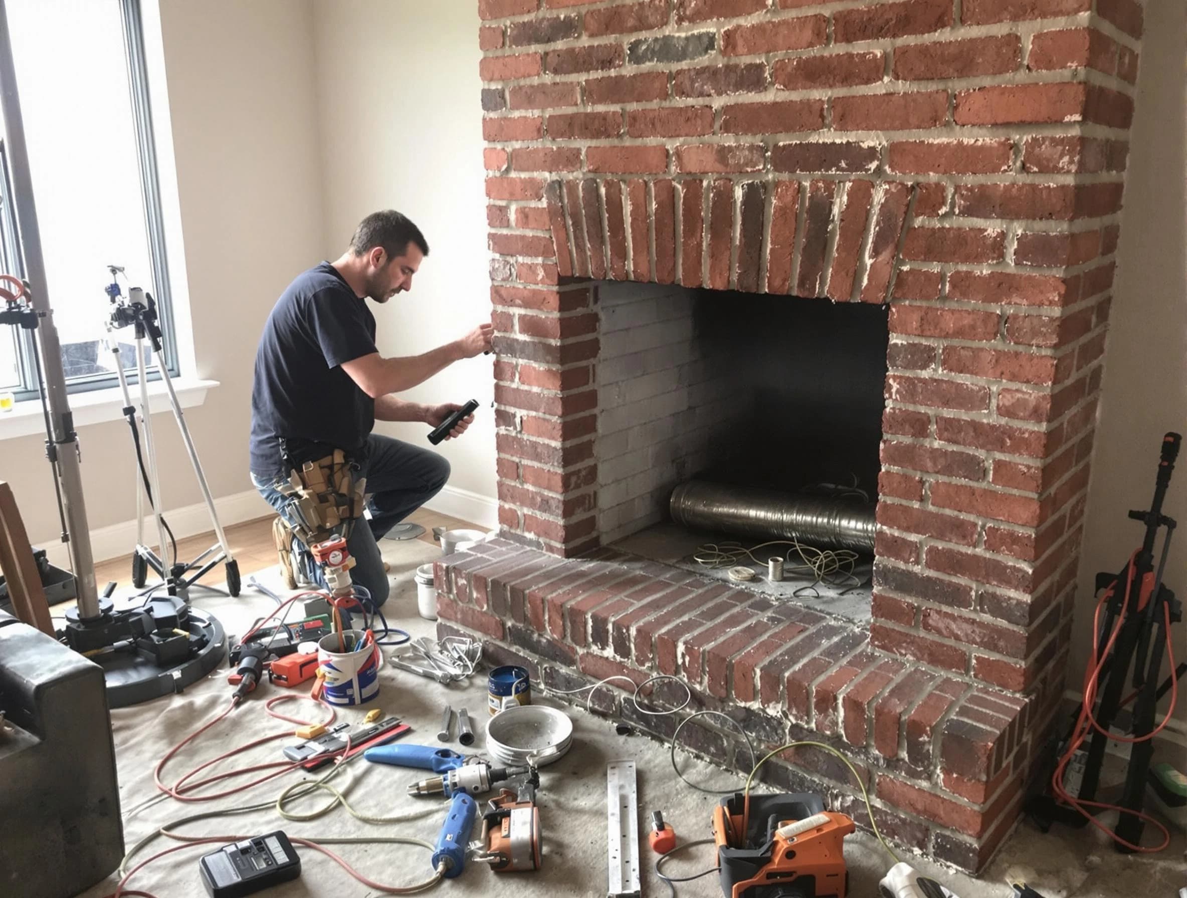 Sun City West Chimney Sweep specialist finalizing chimney liner service in Sun City West, AZ