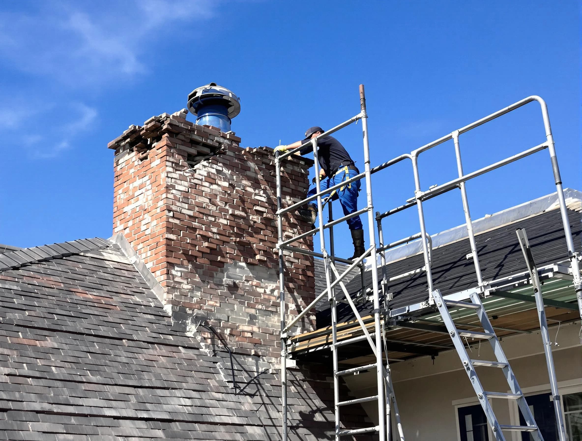 Rebuilding a chimney structure by Sun City West Chimney Sweep in Sun City West, AZ