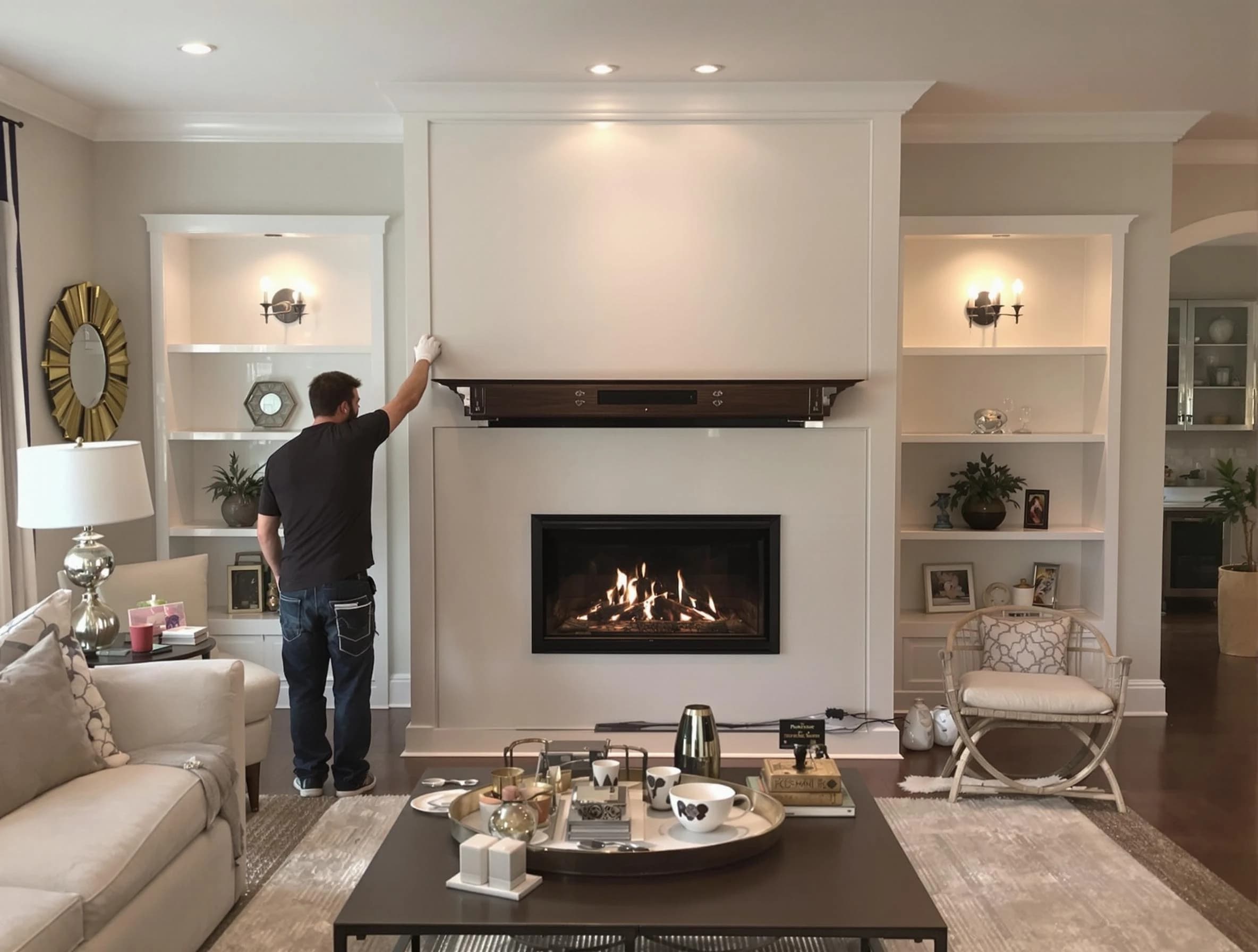 Sun City West Chimney Sweep installing a new fireplace in Sun City West, AZ