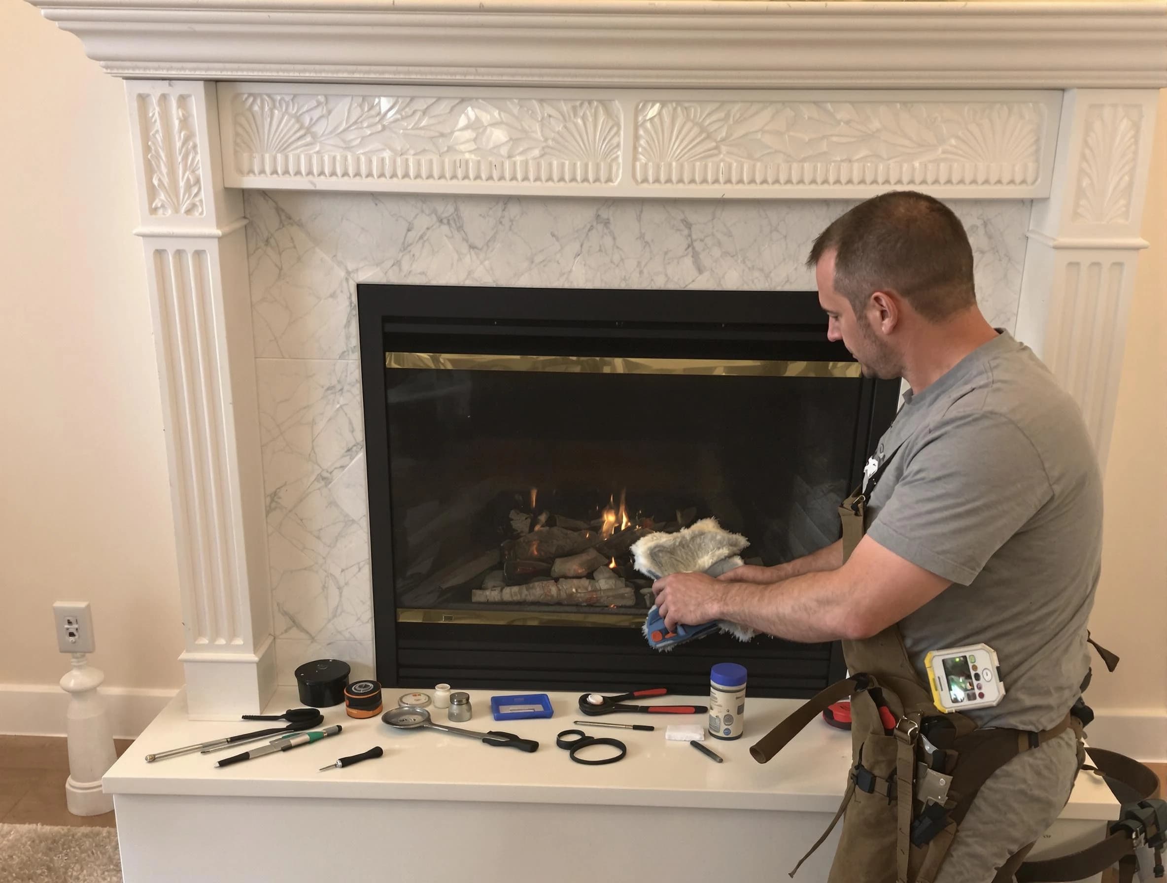 Sun City West Chimney Sweep performing fireplace maintenance in Sun City West, AZ