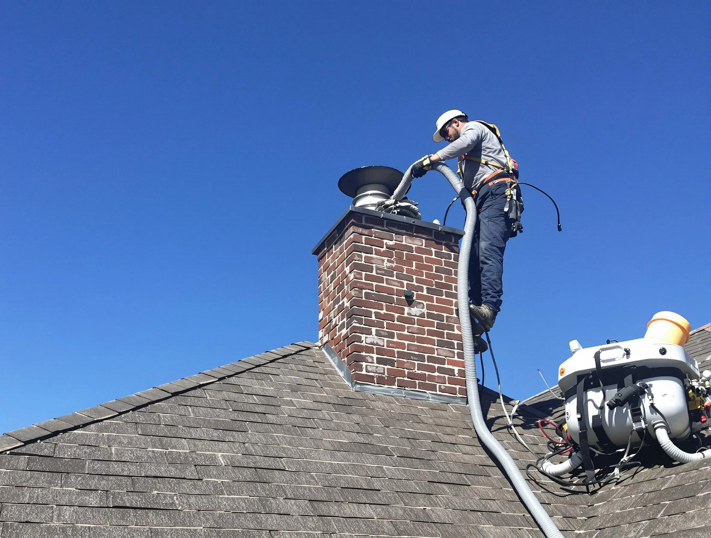 Dedicated Sun City West Chimney Sweep team member cleaning a chimney in Sun City West, AZ