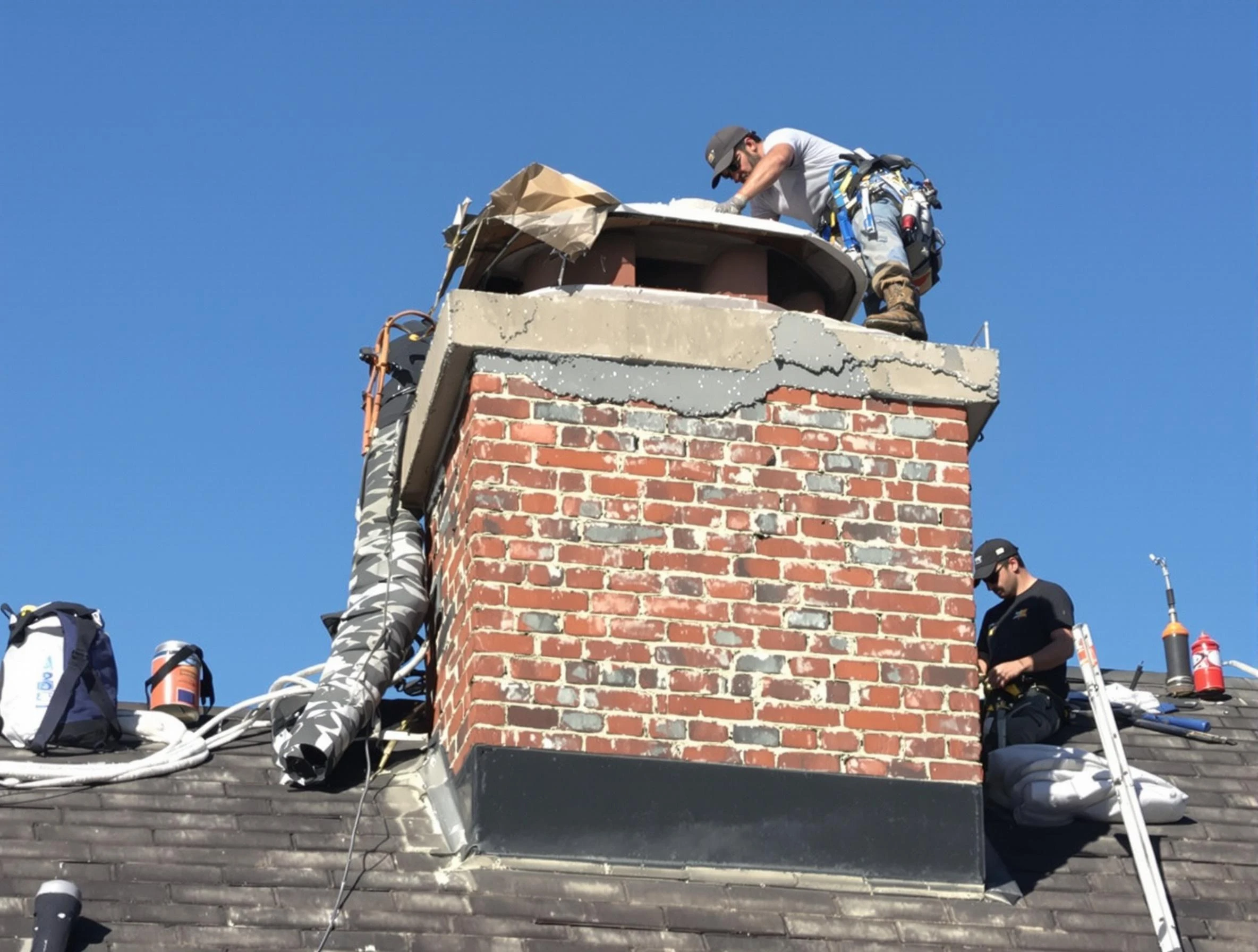 Sun City West Chimney Sweep installing a custom chimney crown in Sun City West, AZ