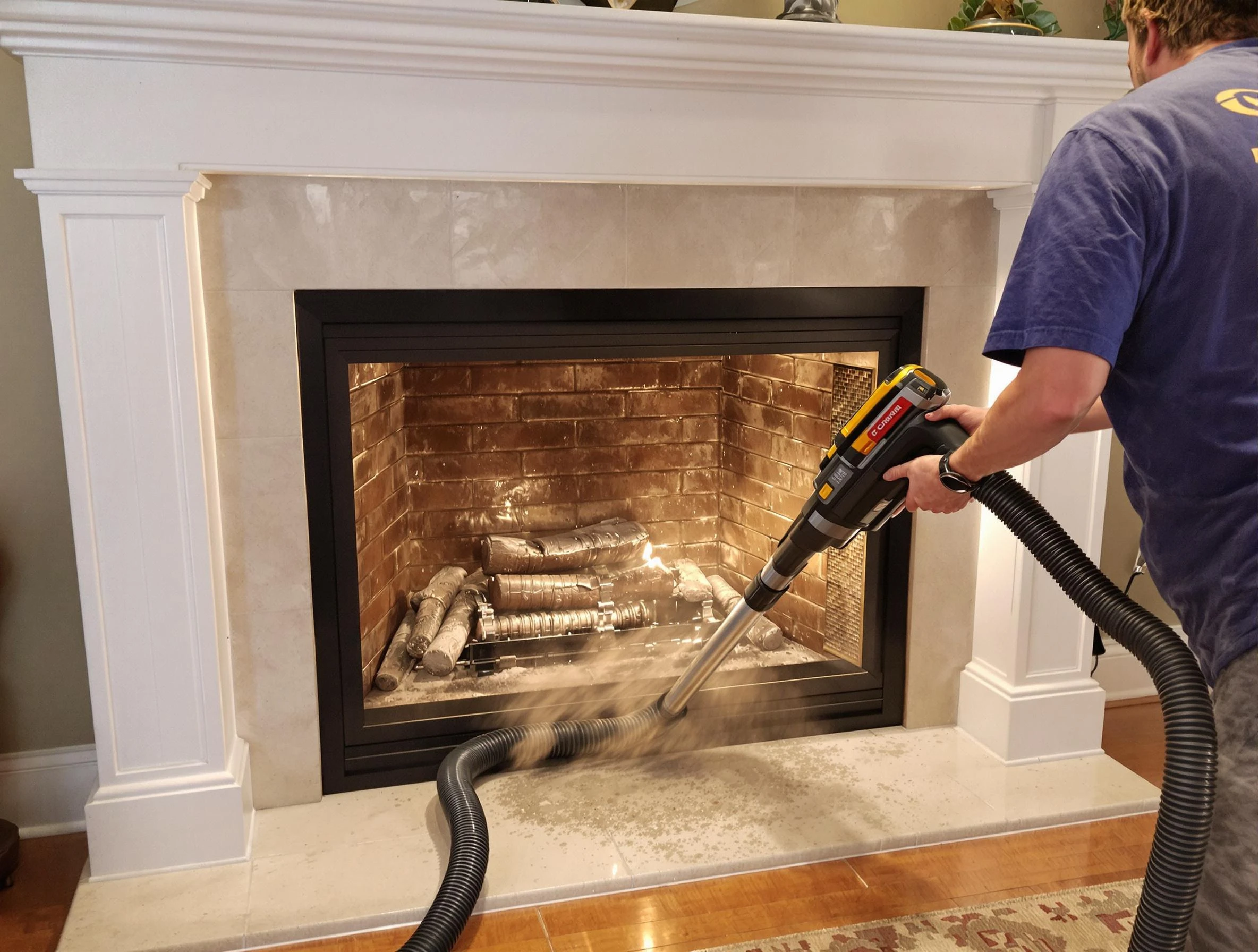 Fireplace cleaning performed by Sun City West Chimney Sweep in Sun City West, AZ